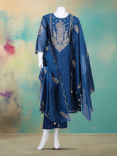 Embroidered Chanderi Kurta With Pant & Dupatta